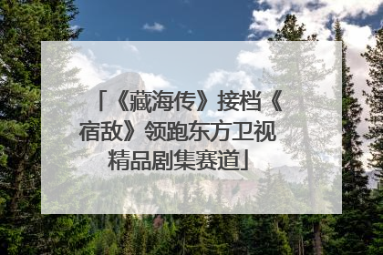 《藏海传》接档《宿敌》领跑东方卫视精品剧集赛道