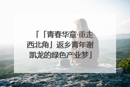 「青春华章·重走西北角」返乡青年谢凯龙的绿色产业梦