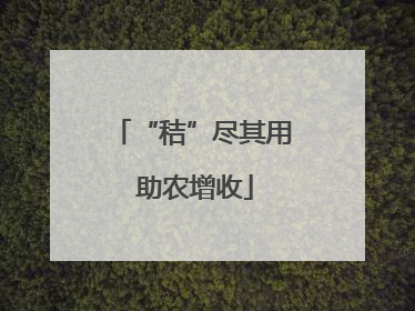 “秸”尽其用 助农增收