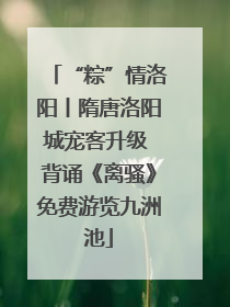 “粽”情洛阳丨隋唐洛阳城宠客升级 背诵《离骚》免费游览九洲池