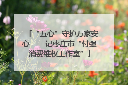 “五心”守护万家安心——记枣庄市“付强消费维权工作室”