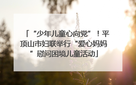 “少年儿童心向党”！平顶山市妇联举行“爱心妈妈”慰问困境儿童活动