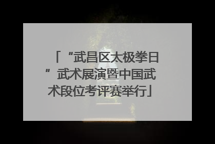 “武昌区太极拳日”武术展演暨中国武术段位考评赛举行