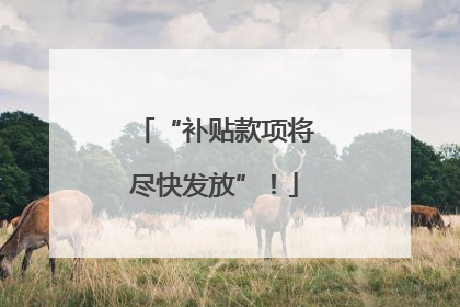 “补贴款项将尽快发放”！