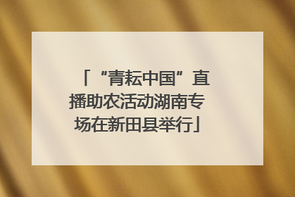 “青耘中国”直播助农活动湖南专场在新田县举行