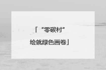 “零碳村” 绘就绿色画卷