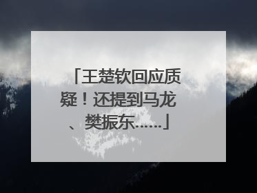 王楚钦回应质疑！还提到马龙、樊振东……