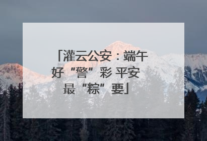 灌云公安：端午好“警”彩 平安最“粽”要
