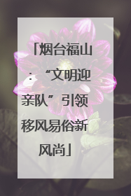烟台福山：“文明迎亲队”引领移风易俗新风尚