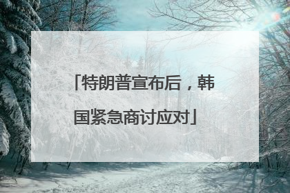 特朗普宣布后，韩国紧急商讨应对