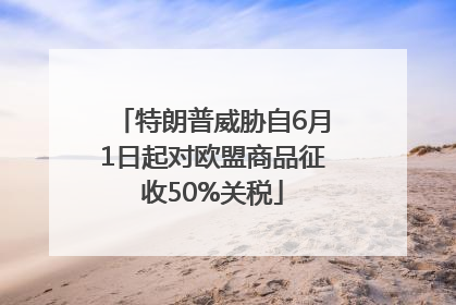 特朗普威胁自6月1日起对欧盟商品征收50%关税