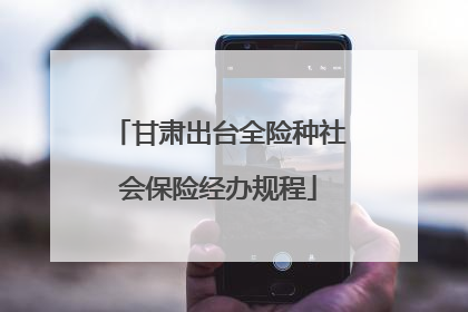 甘肃出台全险种社会保险经办规程