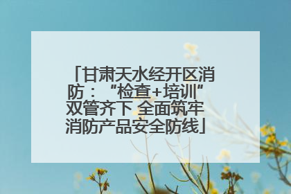甘肃天水经开区消防：“检查+培训”双管齐下 全面筑牢消防产品安全防线