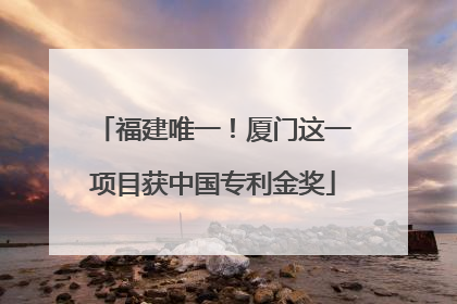 福建唯一！厦门这一项目获中国专利金奖