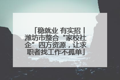 稳就业 有实招丨潍坊市整合“家校社企”四方资源，让求职者找工作不孤单