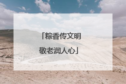 粽香传文明 敬老润人心