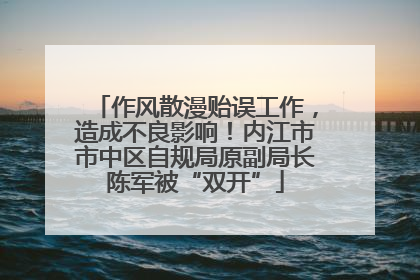 作风散漫贻误工作，造成不良影响！内江市市中区自规局原副局长陈军被“双开”