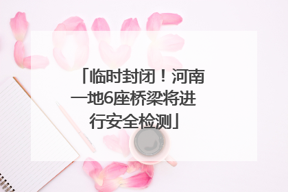 临时封闭！河南一地6座桥梁将进行安全检测