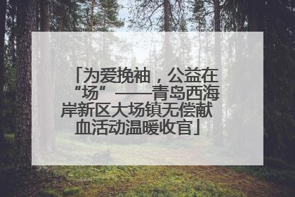 为爱挽袖，公益在“场”——青岛西海岸新区大场镇无偿献血活动温暖收官