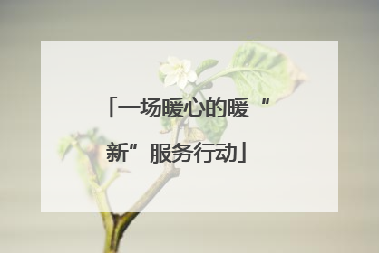 一场暖心的暖“新”服务行动