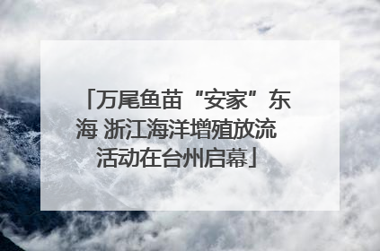 万尾鱼苗“安家”东海 浙江海洋增殖放流活动在台州启幕