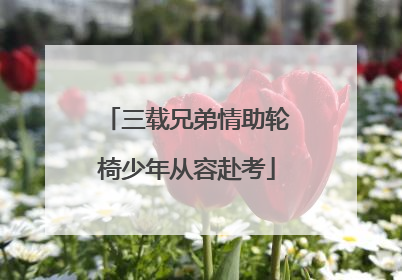 三载兄弟情助轮椅少年从容赴考