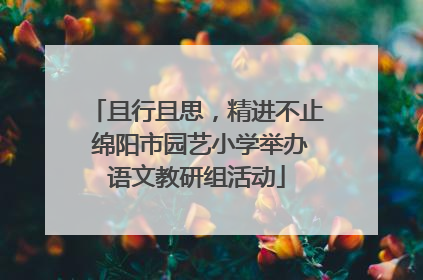 且行且思，精进不止 绵阳市园艺小学举办语文教研组活动