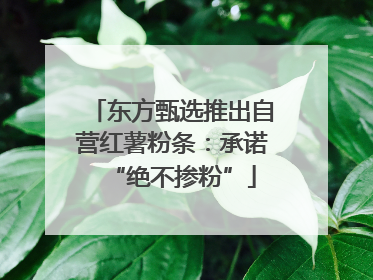 东方甄选推出自营红薯粉条：承诺“绝不掺粉”