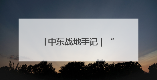 中东战地手记｜“几十年过去了，我们没有变得更安全”