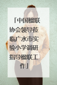 中国楹联协会领导莅临广水市实验小学调研指导楹联工作