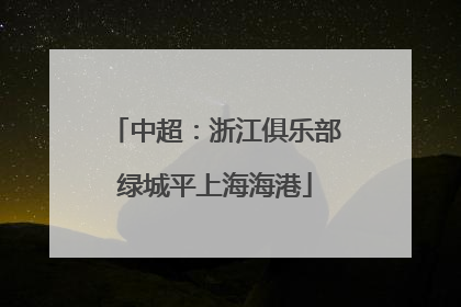 中超：浙江俱乐部绿城平上海海港