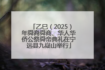 乙巳（2025）年舜裔舜商、华人华侨公祭舜帝典礼在宁远县九嶷山举行