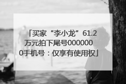 买家“李小龙”61.2万元拍下尾号0000000手机号：仅享有使用权