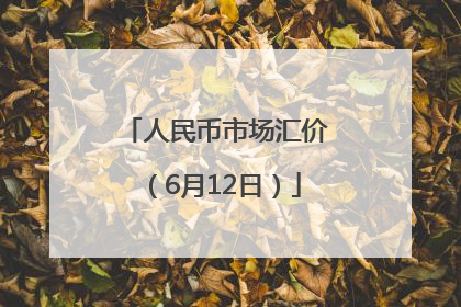 人民币市场汇价（6月12日）