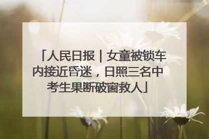 人民日报｜女童被锁车内接近昏迷，日照三名中考生果断破窗救人
