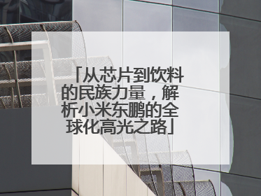 从芯片到饮料的民族力量，解析小米东鹏的全球化高光之路
