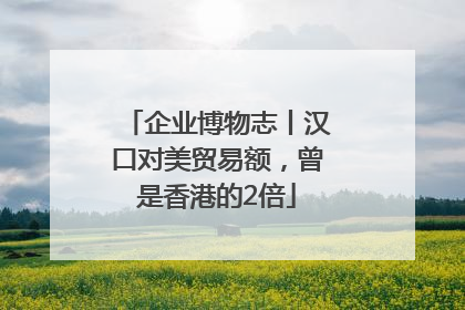 企业博物志丨汉口对美贸易额，曾是香港的2倍
