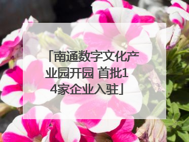 南通数字文化产业园开园 首批14家企业入驻