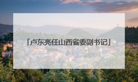 卢东亮任山西省委副书记