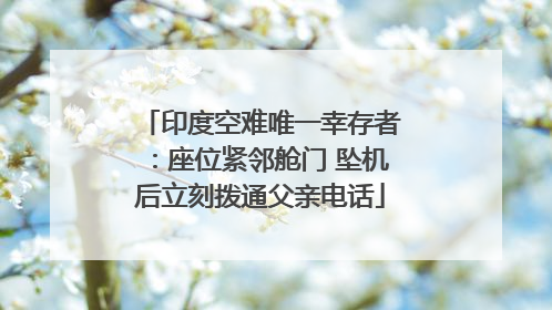 印度空难唯一幸存者：座位紧邻舱门 坠机后立刻拨通父亲电话
