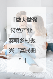 做大做强特色产业 奏响乡村振兴“富民曲”