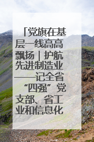 党旗在基层一线高高飘扬｜护航先进制造业——记全省“四强”党支部、省工业和信息化厅装备工业处党支部