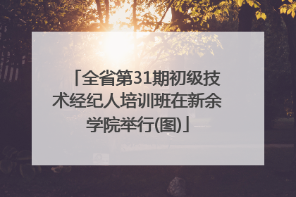 全省第31期初级技术经纪人培训班在新余学院举行(图)