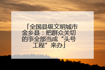 全国县级文明城市金乡县：把群众关切的事全部当成“头号工程”来办