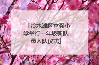 冷水滩区富强小学举行一年级新队员入队仪式