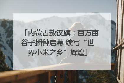 内蒙古敖汉旗：百万亩谷子播种启幕 续写“世界小米之乡”辉煌