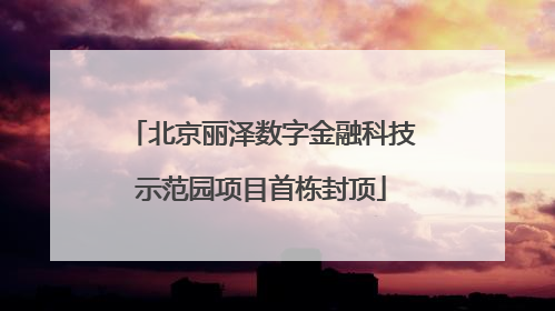 北京丽泽数字金融科技示范园项目首栋封顶