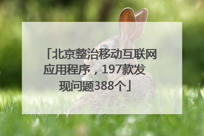 北京整治移动互联网应用程序，197款发现问题388个