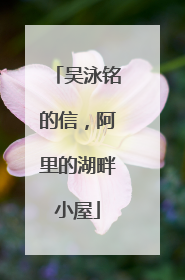 吴泳铭的信，阿里的湖畔小屋