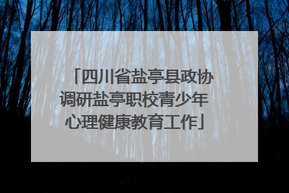 四川省盐亭县政协调研盐亭职校青少年心理健康教育工作